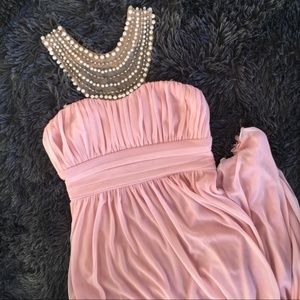 Empire Waist Prom Dress with Beaded Collar